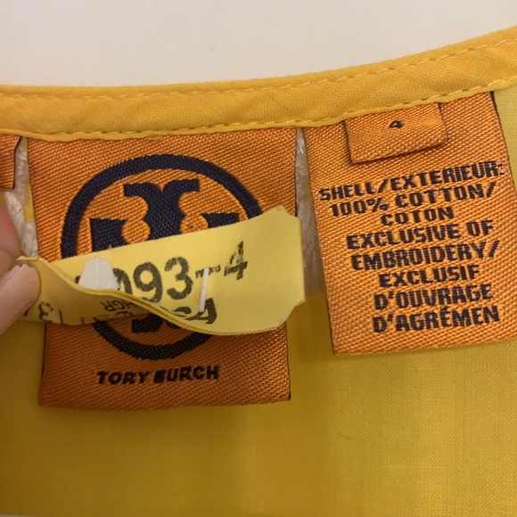 Tory Burch yellow embroidered top size 4 - Picture 2 of 6